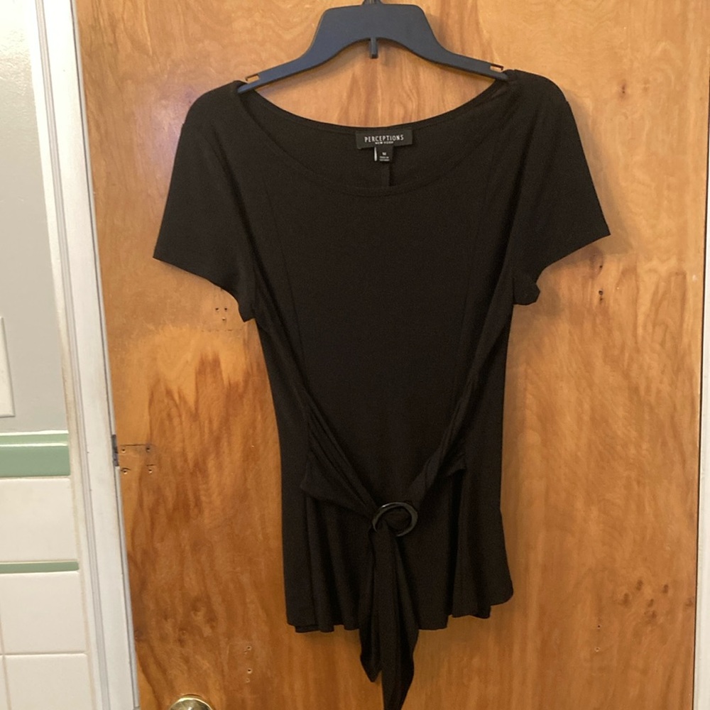 Perceptions Black Short Sleeve Top